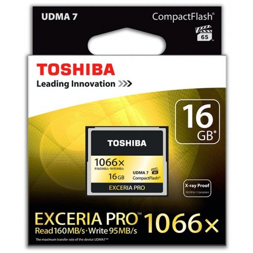 Карта пам'яті Toshiba Compact Flash Exceria Pro 16GB 1066X (CF-016GSG(BL8) купити в Україні | Telemart фото