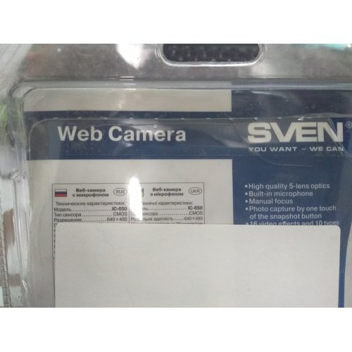 Фото Уценка веб-камера SVEN IC-650 (Вскрыт блистер, 63795)
