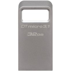 Фото Накопитель Kingston DataTravel Micro 32GB USB 3.1 Metal Silver (DTMC3/32GB)
