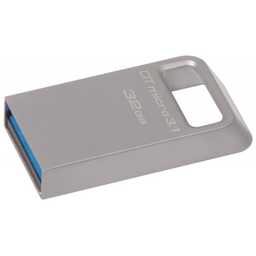 Купити Накопичувач Kingston DataTravel Micro 32GB USB 3.1 Metal Silver (DTMC3/32GB) - ціна в Києві, Львові, Вінниці, Хмельницькому, Франківську, Україні | інтернет-магазин TELEMART.UA фото