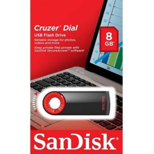 Купить Накопитель SanDisk Cruzer Dial 8GB USB USD 2.0 Black Red (SDCZ57-008G-B35) - цена в Харькове, Киеве, Днепре, Одессе
в интернет-магазине Telemart фото