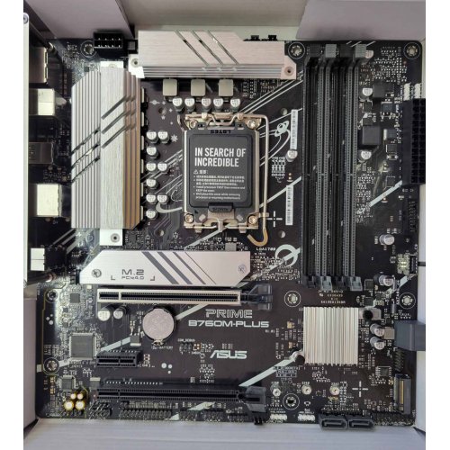 Уцінка материнська плата Asus PRIME B760M-PLUS (s1700, Intel B760) (Сліди встановлення, 638284) купити з перевіркою сумісності: огляд, характеристики, ціна у Києві, Львові, Вінниці, Хмельницькому, Івано-Франківську, Україні | інтернет-магазин TELEMART.UA фото