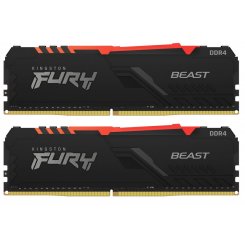Уценка озу Kingston DDR4 16GB (2x8GB) 3600Mhz FURY Beast RGB Black (KF436C17BBAK2/16) (вскрита упаковка, 638484)