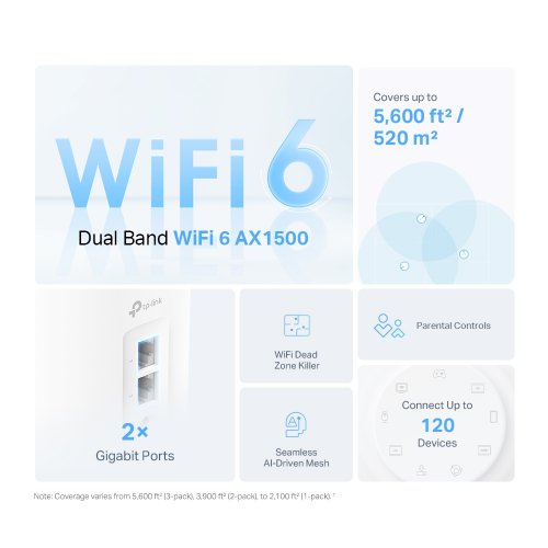 Купить Wi-Fi роутер TP-LINK Deco X10 AX1500 Whole Home Mesh Wi-Fi 6 System (1-pack) - цена в Харькове, Киеве, Днепре, Одессе
в интернет-магазине Telemart фото