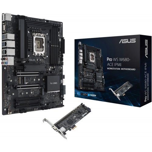 Купить Материнская плата Asus Pro WS W680-ACE IPMI (s1700, Intel W680) с проверкой совместимости: обзор, характеристики, цена в Киеве, Днепре, Одессе, Харькове, Украине | интернет-магазин TELEMART.UA фото