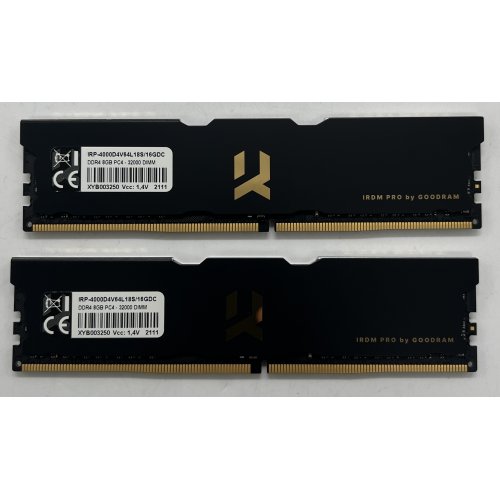 Купить Озу GoodRAM DDR4 16GB (2x8GB) 4000Mhz IRDM Pro (IRP-4000D4V64L18S/16GDC) (Восстановлено продавцом, 641191) с проверкой совместимости: обзор, характеристики, цена в Киеве, Днепре, Одессе, Харькове, Украине | интернет-магазин TELEMART.UA фото