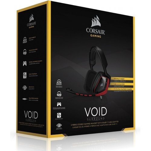 Навушники Corsair VOID Surround Hybrid Dolby 7.1 (CA-9011144-EU) купити в Україні: Київ, Львів, Хмельницький, Тернопіль, Івано-Франківськ | Низька ціна, відгуки, характеристики від TELEMART фото