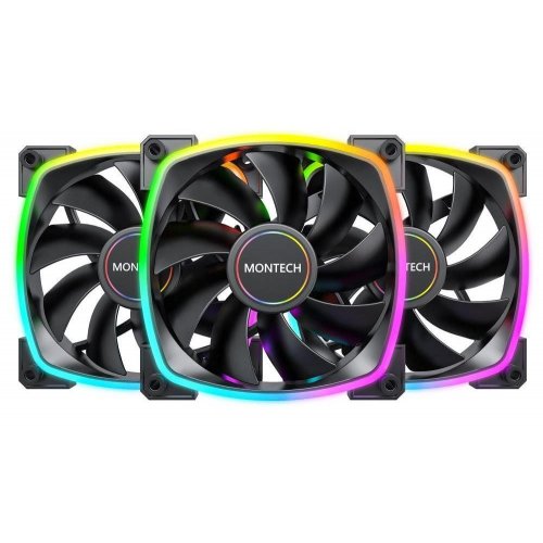 Набор кулеров Montech AX120 PWM 3 in 1 Black купить в Украине: Киев, Днепр, Харьков, Одесса  | Проверка совместимости, низкая цена, отзывы, характеристики от TELEMART фото