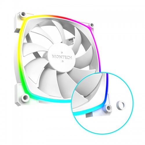 Набор кулеров Montech AX120 PWM 3 in 1 White купить в Украине: Киев, Днепр, Харьков, Одесса  | Проверка совместимости, низкая цена, отзывы, характеристики от TELEMART фото