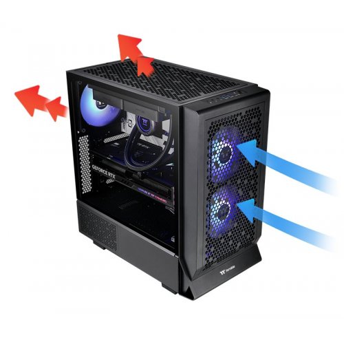 Корпус Thermaltake Ceres 330 ARGB Tempered Glass без БЖ (CA-1Y2-00M1WN-01) Black купити з перевіркою сумісності: огляд, характеристики, ціна у Києві, Львові, Вінниці, Хмельницькому, Івано-Франківську, Україні | інтернет-магазин TELEMART.UA фото