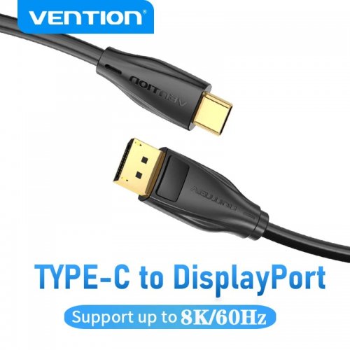 Купить Кабель Vention DisplayPort to USB Type-C 2m (CGYBH) Black - цена в Харькове, Киеве, Днепре, Одессе
в интернет-магазине Telemart фото