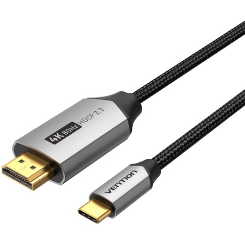 Купить Кабель Vention HDMI to USB Type-C 1.5m (CRBBG) Black/Grey - цена в Харькове, Киеве, Днепре, Одессе
в интернет-магазине Telemart фото