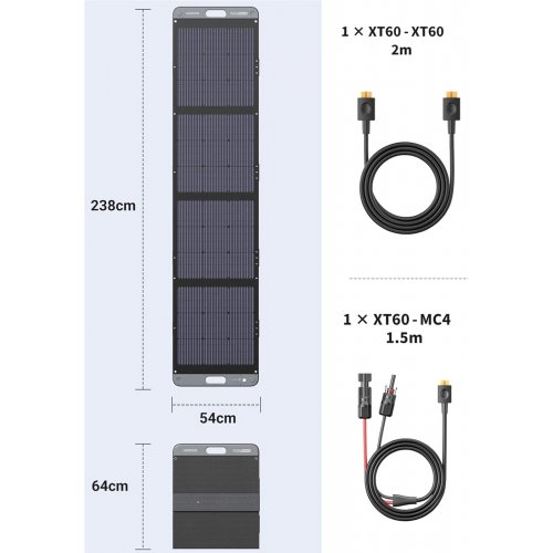 Купить Солнечная панель Ugreen Solar Panel SC200 200W (15114) - цена в Харькове, Киеве, Днепре, Одессе
в интернет-магазине Telemart фото