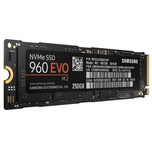 Продати SSD-диск Samsung 960 EVO V-NAND 250GB  M.2 (2280 PCI-E) NVMe x4 (MZ-V6E250BW) за Trade-In у інтернет-магазині Телемарт - Київ, Дніпро, Україна фото