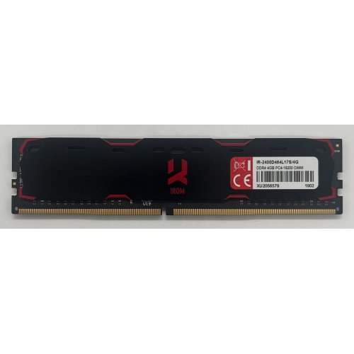 Купить Озу GoodRAM DDR4 4GB 2400Mhz IRDM Black (IR-2400D464L17S/4G) (Восстановлено продавцом, 647124) с проверкой совместимости: обзор, характеристики, цена в Киеве, Днепре, Одессе, Харькове, Украине | интернет-магазин TELEMART.UA фото