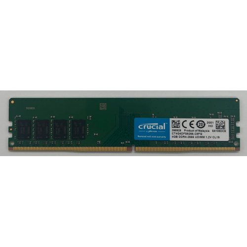 Озп Crucial DDR4 4GB 2666Mhz (CT4G4DFS8266) (Відновлено продавцем, 647132) купити з перевіркою сумісності: огляд, характеристики, ціна у Києві, Львові, Вінниці, Хмельницькому, Івано-Франківську, Україні | інтернет-магазин TELEMART.UA фото