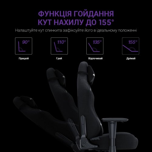 Игровое кресло Anda Seat Luna L (AD18-44-B-F) Black купить в Украине: Киев, Днепр, Харьков, Одесса  | Низкая цена, отзывы, характеристики от TELEMART фото