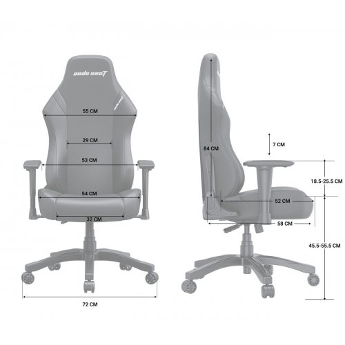 Ігрове крісло Anda Seat Luna L (AD18-44-G-F) Grey купити в Україні: Київ, Львів, Хмельницький, Тернопіль, Івано-Франківськ | Низька ціна, відгуки, характеристики від TELEMART фото