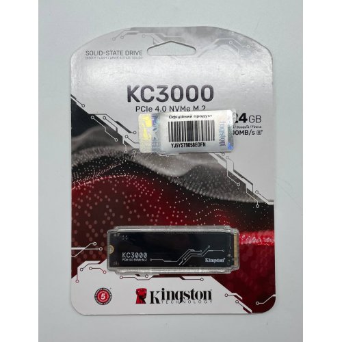 Продати SSD-диск Kingston KC3000 3D NAND TLC 1TB M.2 (2280 PCI-E) NVMe x4 (SKC3000S/1024G) (Стан нового, 647535) за Trade-In у інтернет-магазині Телемарт - Київ, Дніпро, Україна фото