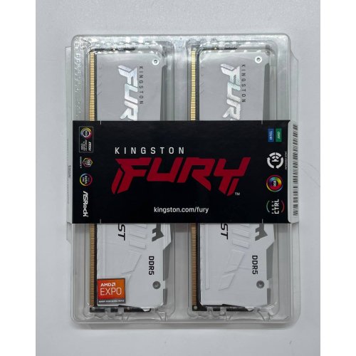 Продать ОЗУ Kingston DDR5 32GB (2x16GB) 6000Mhz FURY Beast White (KF560C36BWEK2-32) (Состояние нового, 647540) по Trade-In интернет-магазине Телемарт - Киев, Днепр, Украина фото