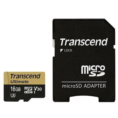 Карта пам'яті Transcend microSDHC MLC 16GB UHS-I U3 R95/W45MB/s (без адаптера) (TS16GUSDU3M) купити в Україні | Telemart фото