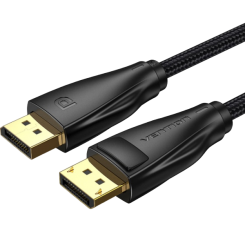 Уцінка кабель Vention DisplayPort to DisplayPort v1.4 2m (HCCBH) Black (вскрита упаковка, 648743)