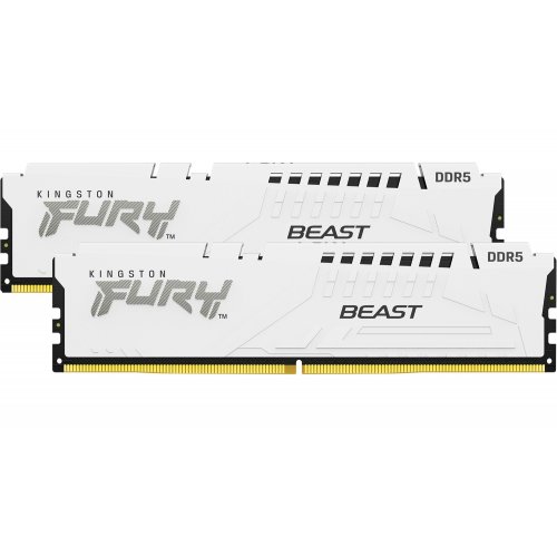 ОЗП Kingston DDR5 32GB (2x16GB) 6800Mhz FURY Beast White (KF568C34BWK2-32) купити з перевіркою сумісності: огляд, характеристики, ціна у Києві, Львові, Вінниці, Хмельницькому, Івано-Франківську, Україні | інтернет-магазин TELEMART.UA фото