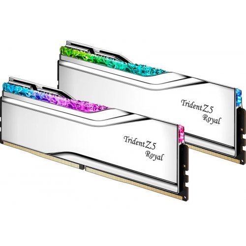 Photo RAM G.Skill DDR5 32GB (2x16GB) 6400Mhz Trident Z5 Royal Silver (F5-6400J3239G16GX2-TR5S)
