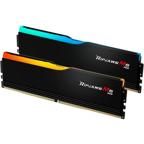 ОЗП G.Skill DDR5 64GB (2x32GB) 6000Mhz Ripjaws M5 RGB Black (F5-6000J3238G32GX2-RM5RK) купити з перевіркою сумісності: огляд, характеристики, ціна у Києві, Львові, Вінниці, Хмельницькому, Івано-Франківську, Україні | інтернет-магазин TELEMART.UA фото