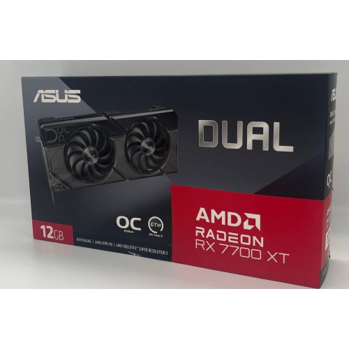 Купить Видеокарта Asus Radeon RX 7700 XT Dual OC 12288MB (DUAL-RX7700XT-O12G) (Восстановлено продавцом, 649180) с проверкой совместимости: обзор, характеристики, цена в Киеве, Днепре, Одессе, Харькове, Украине | интернет-магазин TELEMART.UA фото