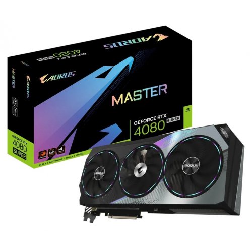 Купить Уценка видеокарта Gigabyte GeForce RTX 4080 SUPER AORUS MASTER 16384MB (GV-N408SAORUS M-16GD) (Витринный образец, 649350) с проверкой совместимости: обзор, характеристики, цена в Киеве, Днепре, Одессе, Харькове, Украине | интернет-магазин TELEMART.UA фото