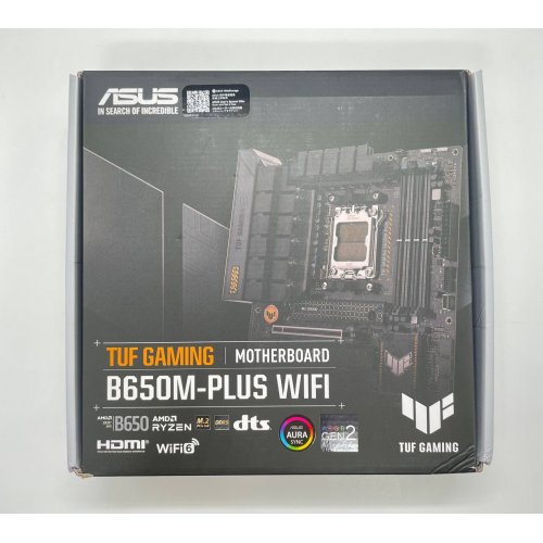 Материнська плата Asus TUF GAMING B650M-PLUS WIFI (sAM5, AMD B650) (Відновлено продавцем, 649619) купити з перевіркою сумісності: огляд, характеристики, ціна у Києві, Львові, Вінниці, Хмельницькому, Івано-Франківську, Україні | інтернет-магазин TELEMART.UA фото