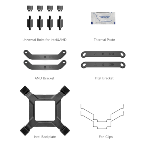 Кулер PCCooler RT500 Digital ARGB Black купити з перевіркою сумісності: огляд, характеристики, ціна у Києві, Львові, Вінниці, Хмельницькому, Івано-Франківську, Україні | інтернет-магазин TELEMART.UA фото