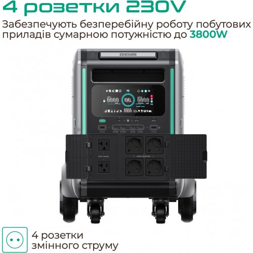 Купить Зарядная станция с дополнительной батареей Zendure SuperBase V4600 3800W 4608Wh + B4600 4608Wh (ZDSBV4600-GY-EU/ZDSATB4600-GY) Black/Grey - цена в Харькове, Киеве, Днепре, Одессе
в интернет-магазине Telemart фото