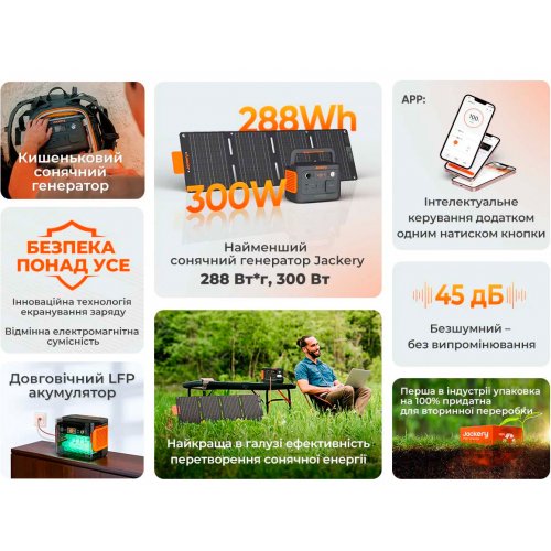 Купити Зарядна станція Jackery Explorer 300 Plus 300W 288Wh (21-0001-000010) - ціна в Києві, Львові, Вінниці, Хмельницькому, Франківську, Україні | інтернет-магазин TELEMART.UA фото