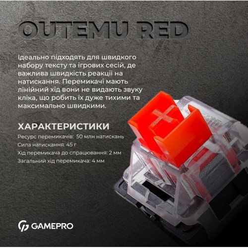 Photo Keyboard GamePro MK160 Outemu Red Hot-Swap RGB White