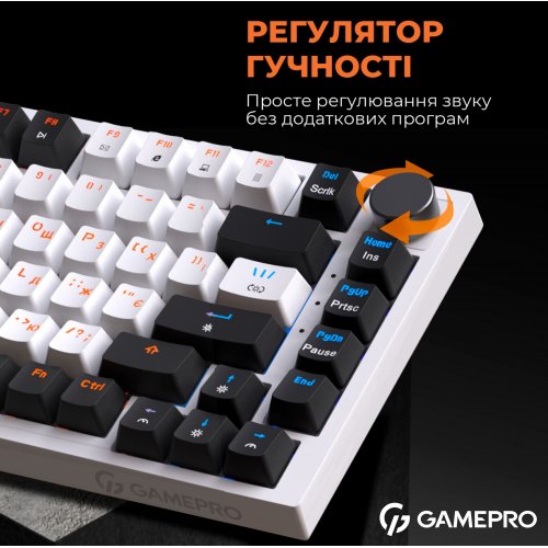 Купити Клавіатура GamePro MK160 Outemu Red Hot-Swap RGB White - ціна в Києві, Львові, Вінниці, Хмельницькому, Франківську, Україні | інтернет-магазин TELEMART.UA фото