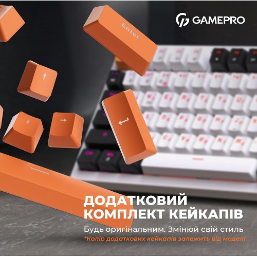 Купити Клавіатура GamePro MK160 Outemu Red Hot-Swap RGB White - ціна в Києві, Львові, Вінниці, Хмельницькому, Франківську, Україні | інтернет-магазин TELEMART.UA фото