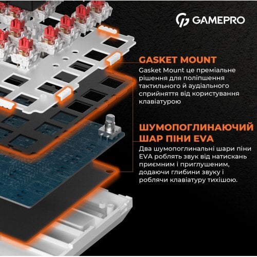 Купить Клавиатура GamePro MK160 Outemu Red Hot-Swap RGB Black - цена в Харькове, Киеве, Днепре, Одессе
в интернет-магазине Telemart фото