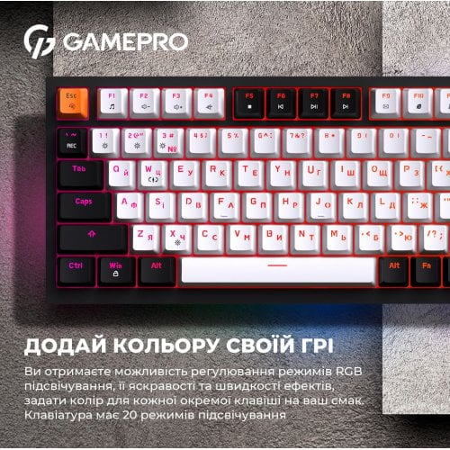 Купить Клавиатура GamePro MK160 Outemu Red Hot-Swap RGB Black - цена в Харькове, Киеве, Днепре, Одессе
в интернет-магазине Telemart фото