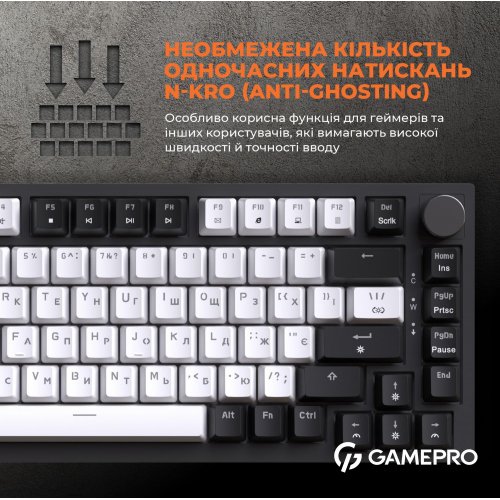 Купить Клавиатура GamePro MK160 Outemu Red Hot-Swap RGB Black - цена в Харькове, Киеве, Днепре, Одессе
в интернет-магазине Telemart фото