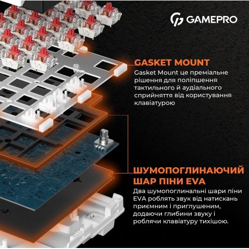 Photo Keyboard GamePro MK170 Outemu Red Hot-Swap RGB Black