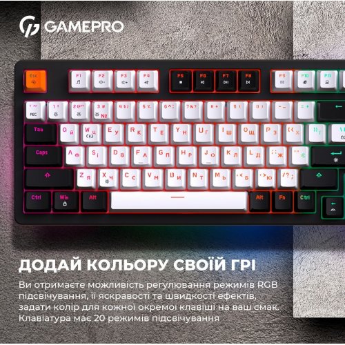 Купить Клавиатура GamePro MK170 Outemu Red Hot-Swap RGB Black - цена в Харькове, Киеве, Днепре, Одессе
в интернет-магазине Telemart фото