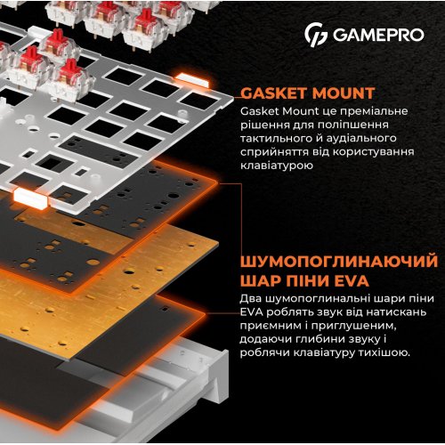 Фото Клавіатура GamePro MK180 Outemu Red Hot-Swap RGB White