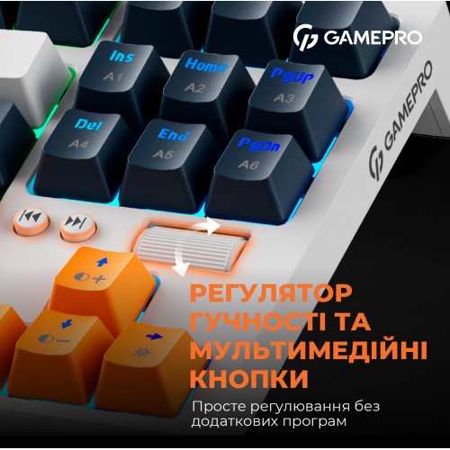 Купить Клавиатура GamePro MK180 Outemu Red Hot-Swap RGB White - цена в Харькове, Киеве, Днепре, Одессе
в интернет-магазине Telemart фото