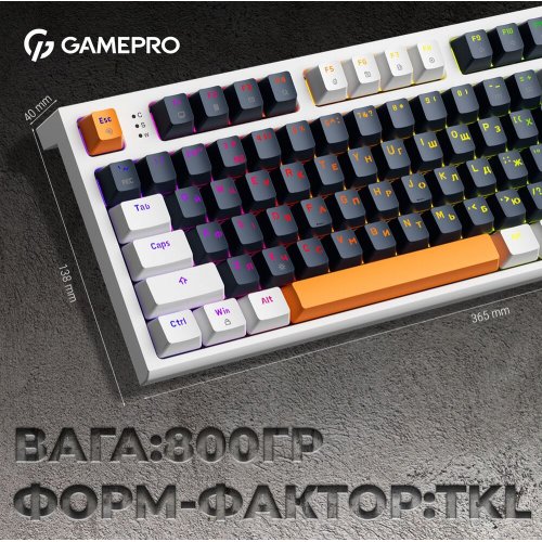 Photo Keyboard GamePro MK180 Outemu Red Hot-Swap RGB White