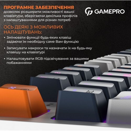 Photo Keyboard GamePro MK180 Outemu Red Hot-Swap RGB White