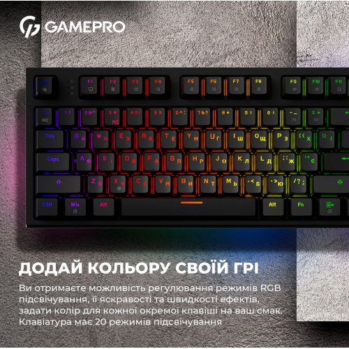 Фото Клавіатура GamePro MK180 Outemu Red Hot-Swap RGB Black