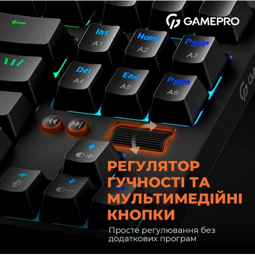 Фото Клавіатура GamePro MK180 Outemu Red Hot-Swap RGB Black