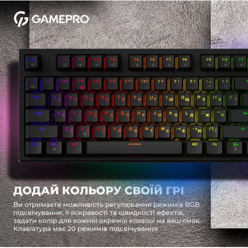 Фото Клавіатура GamePro MK180 Outemu Red Hot-Swap RGB Black